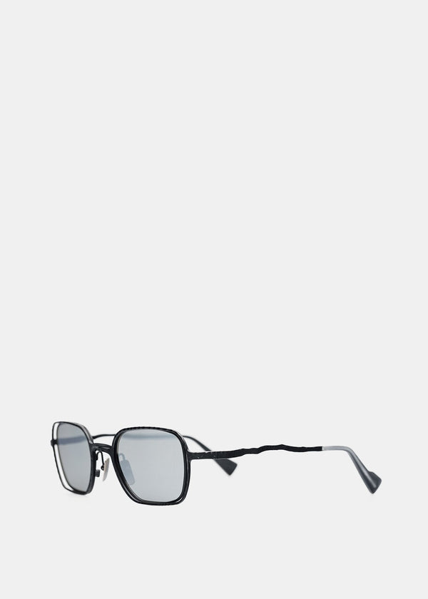 Kuboraum Black Rectangular H22 BM Sunglasses - NOBLEMARS