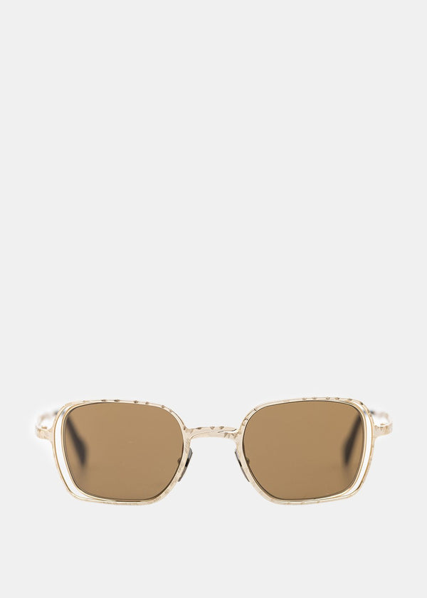 Kuboraum Gold Rectangular H22 GD Sunglasses - NOBLEMARS