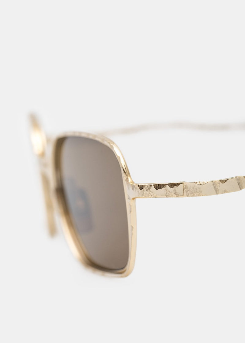 Kuboraum Gold Rectangular H22 GD Sunglasses - NOBLEMARS