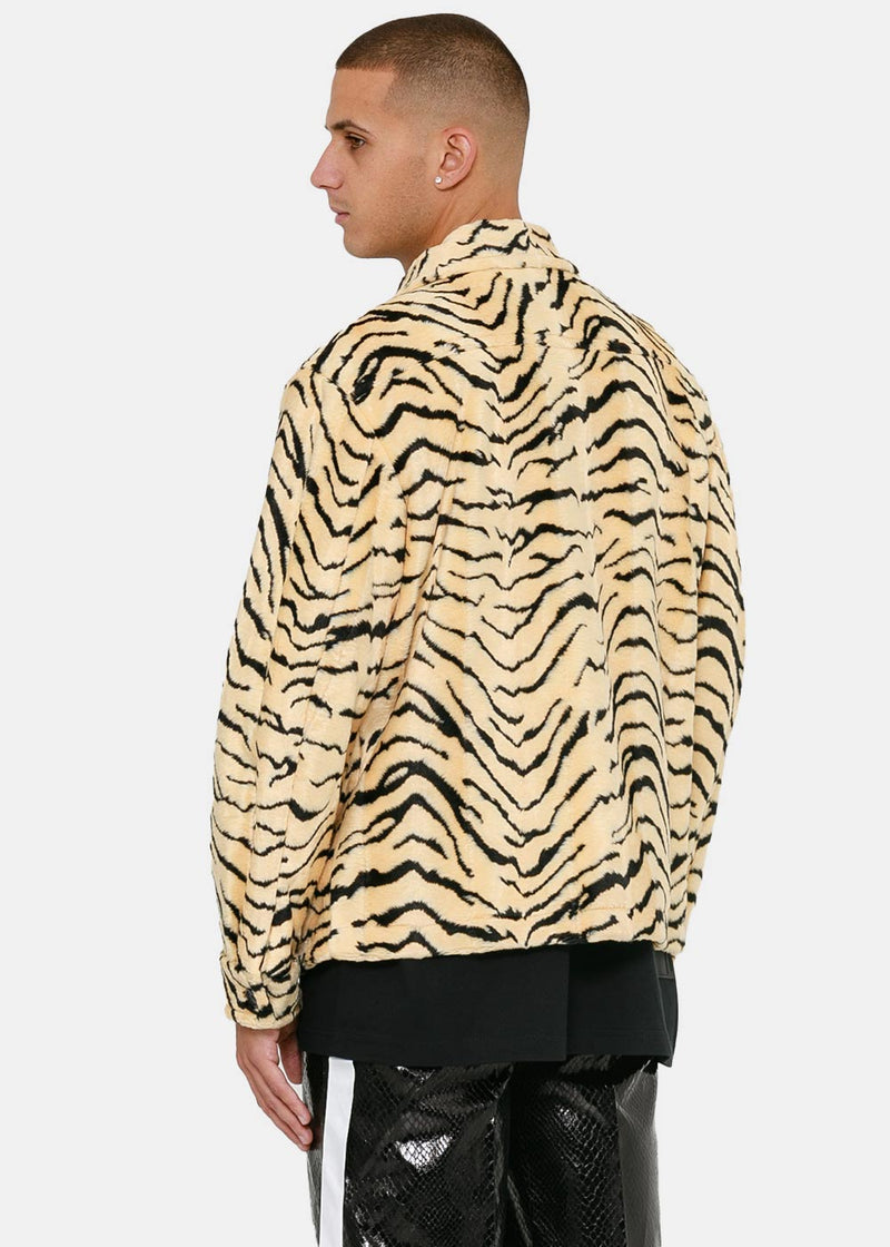 We11done Yellow Animal Print Fur Jacket - NOBLEMARS