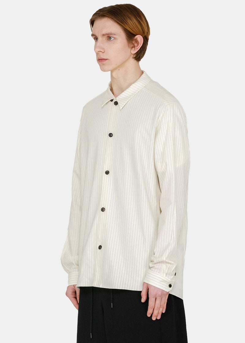 Devoa White Pinstriped Shirt - NOBLEMARS