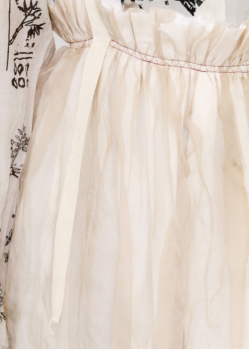 Peng Tai Beige Dyed Organza Skirt - NOBLEMARS