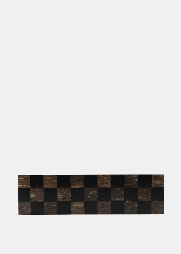 Devoa Medium Black & Brown Check Wood Plate - NOBLEMARS