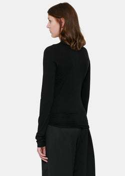 Lemaire Black Twisted Jersey T-Shirt - NOBLEMARS