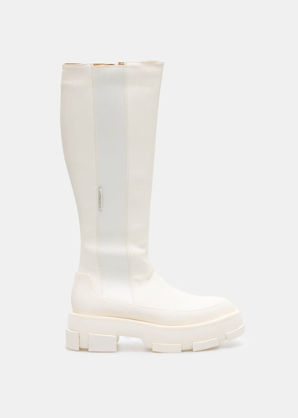 both White Gao Platform Knee Boots - NOBLEMARS