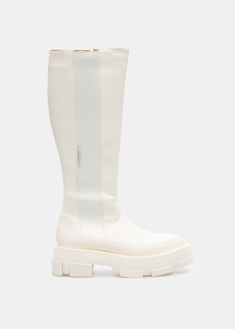 White Gao Platform Knee Boots