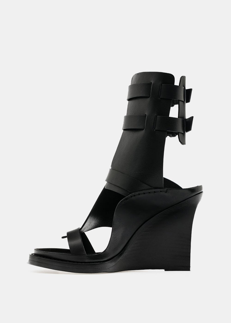 Ann Demeulemeester Black Grecian Sandals - NOBLEMARS