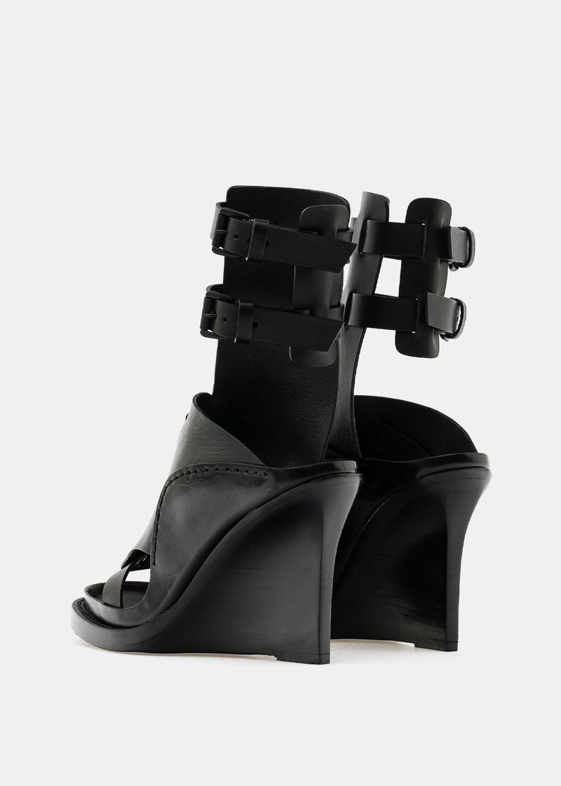 Ann Demeulemeester Black Grecian Sandals - NOBLEMARS