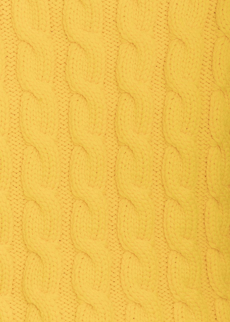 Balenciaga Yellow Highneck Braid Sweater - NOBLEMARS