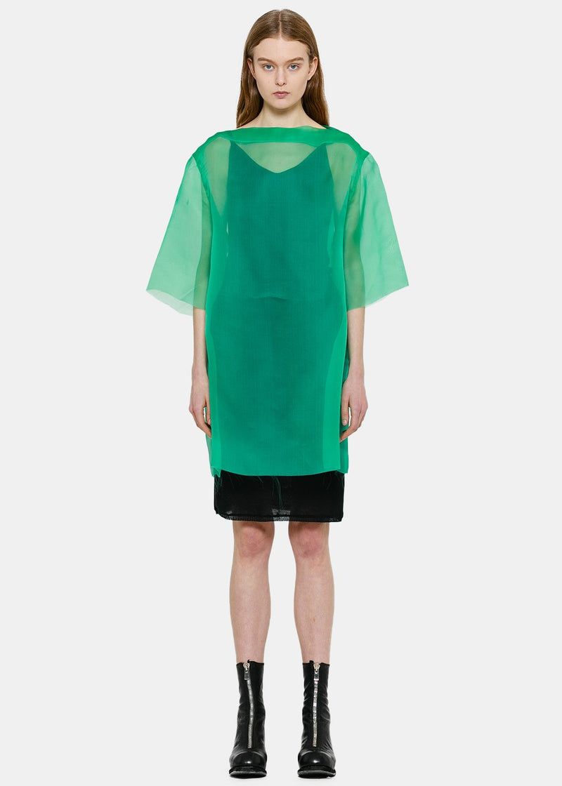 Yang Li Green Sheer Tunic Blouse - NOBLEMARS