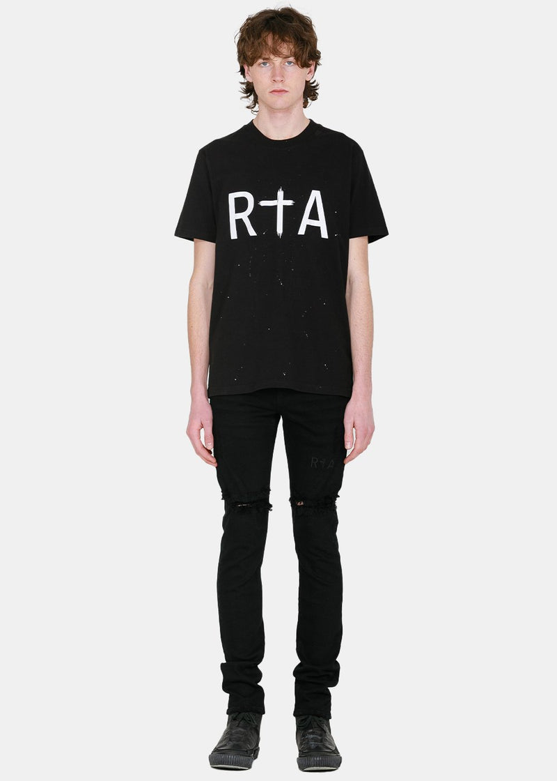 RtA Black Liam Logo Print T-Shirt - NOBLEMARS