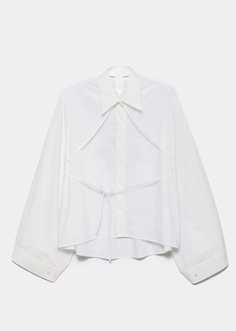 MM6 Maison Margiela White Detachable Collar Cropped Blouse - NOBLEMARS