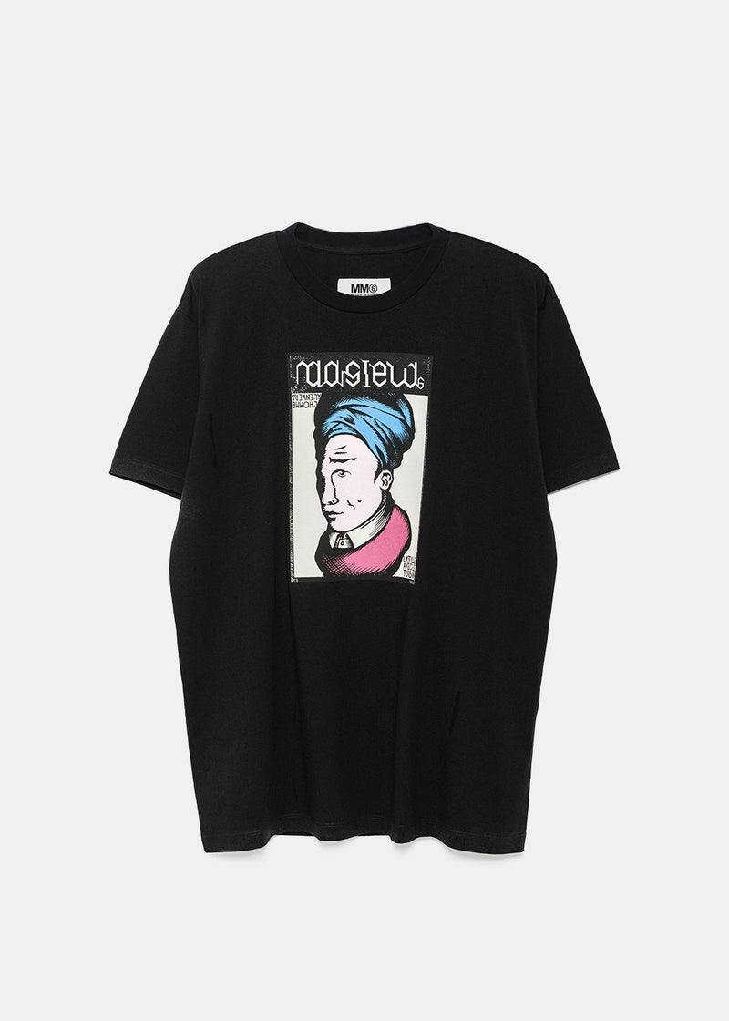 MM6 Maison Margiela Black Graphic Print Cotton T-Shirt - NOBLEMARS