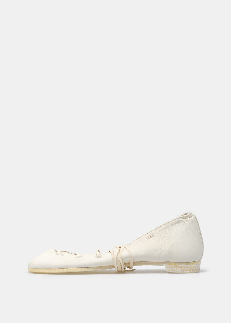 Guidi White 627R Ballerina Flats - NOBLEMARS