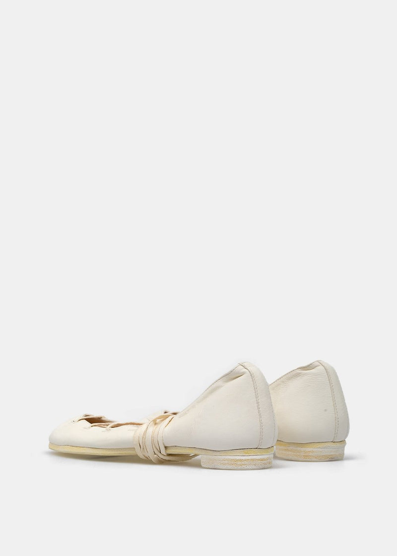 Guidi White 627R Ballerina Flats - NOBLEMARS