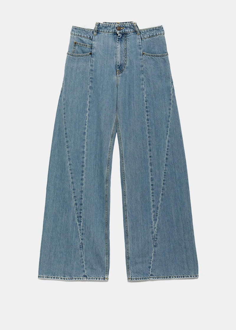 Maison Margiela Washed Blue Re-Cut Denim Jeans - NOBLEMARS