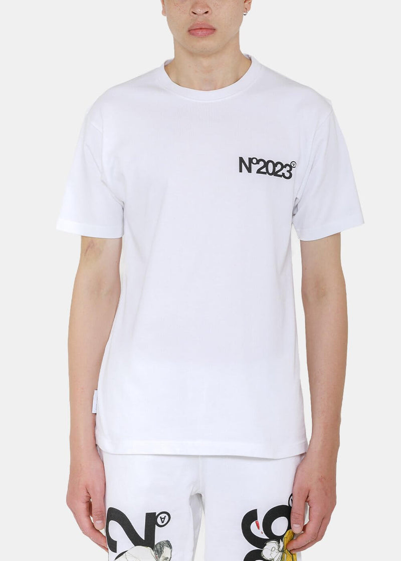 Aitor Throup’s TheDSA White No. 2023 Graphic Print T-Shirt - NOBLEMARS
