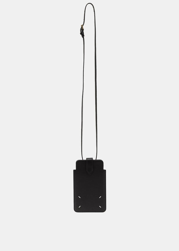 Maison Margiela Black Leather Phone Neck Pouch - NOBLEMARS
