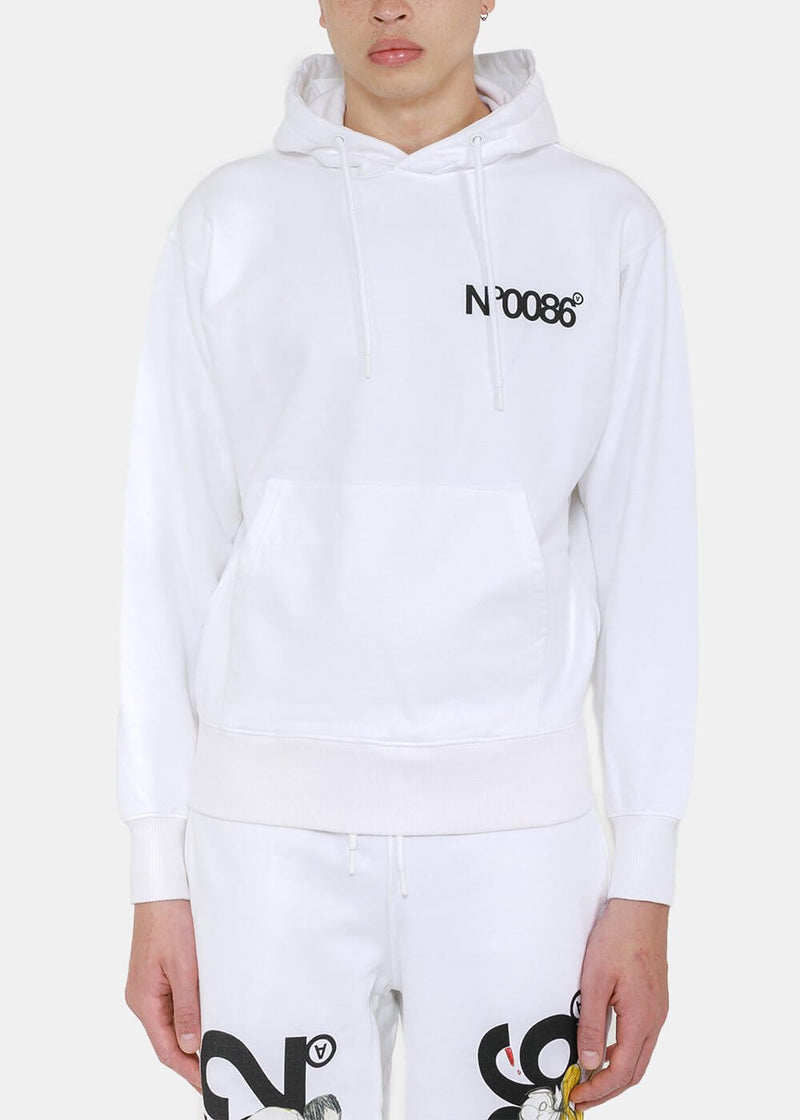 Aitor Throup’s TheDSA White No. 0086 Graphic Print Hoodie - NOBLEMARS