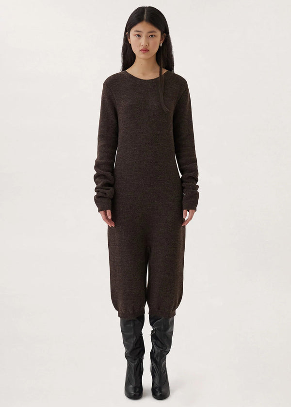Lemaire Brown Wool Jumpsuit