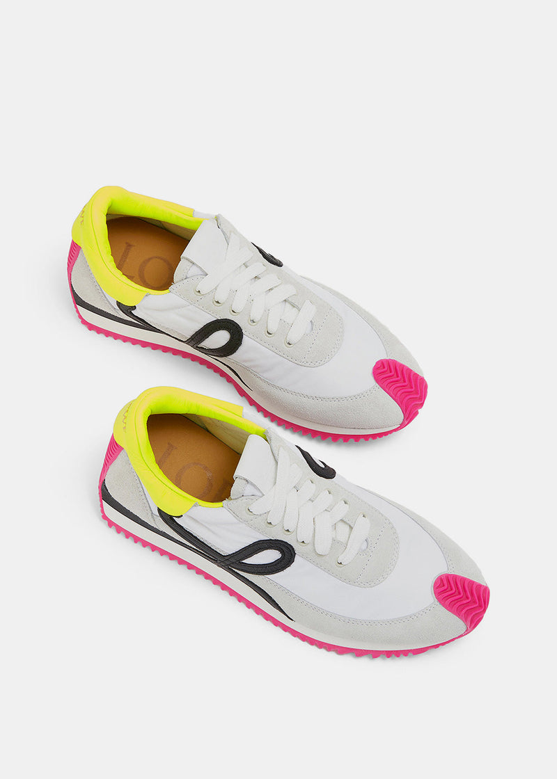 Loewe White & Neon Flow Runner Sneakers - NOBLEMARS