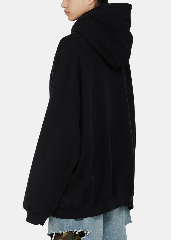 Balenciaga Black Logo Pillow Hoodie - NOBLEMARS