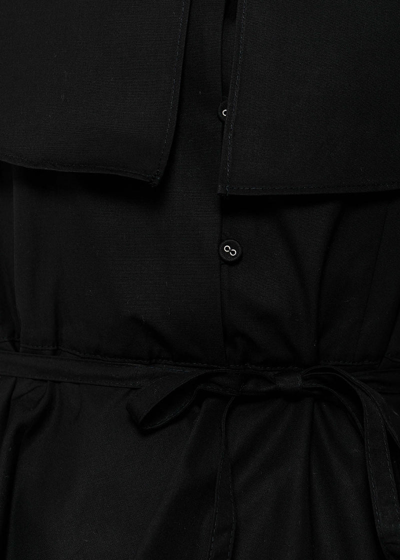 Kimhēkim Black Anna Layered  Cape Dress - NOBLEMARS