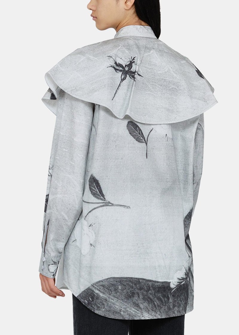 Kimhēkim Grey & Black Graphic Anna Cape Shirt - NOBLEMARS
