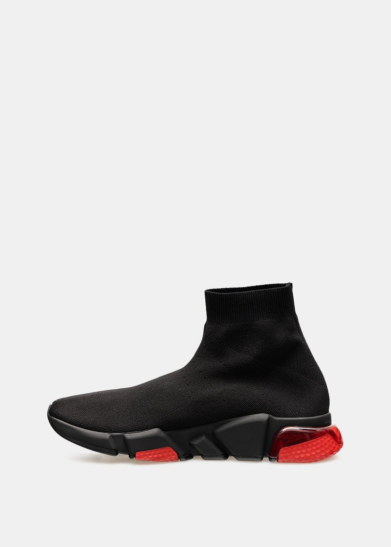 Balenciaga Black & Red Clear Speed Sneakers - NOBLEMARS