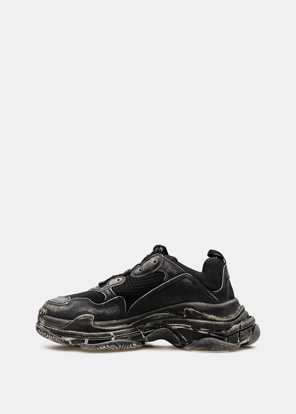 Balenciaga Black Faded Triple S Sneakers - NOBLEMARS