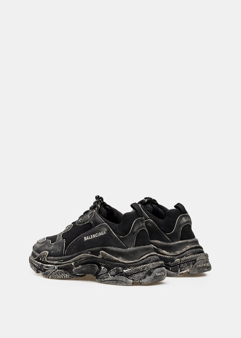 Balenciaga Black Faded Triple S Sneakers - NOBLEMARS
