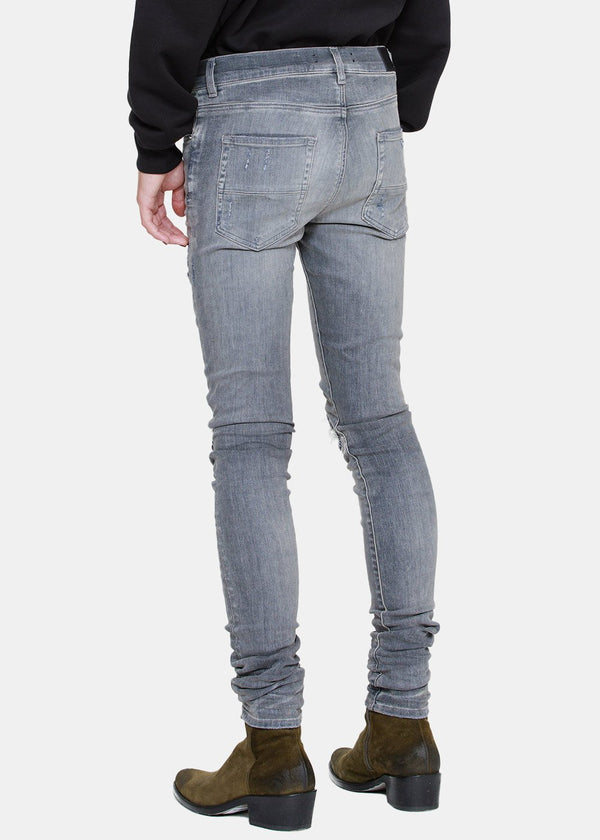 AMIRI Grey MX1 Leather Playboy Jeans - NOBLEMARS