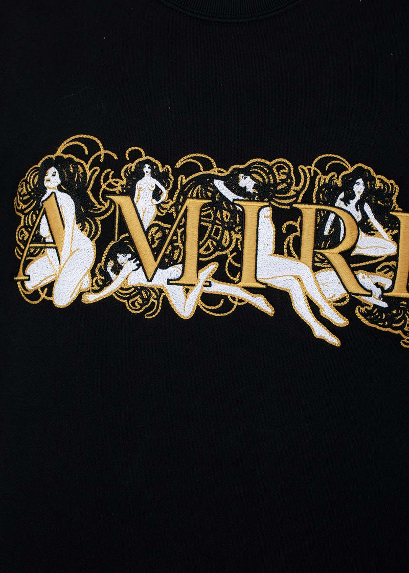 AMIRI Black Ladies Logo Embroidery Sweatshirt - NOBLEMARS
