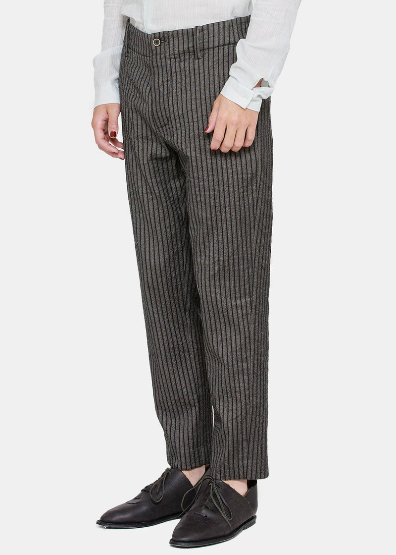 Uma Wang Grey & Black Striped Felix Pants - NOBLEMARS
