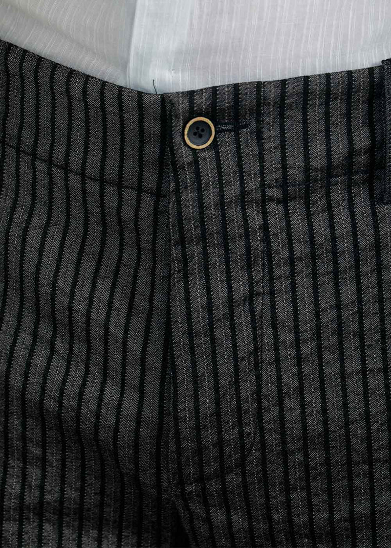 Uma Wang Grey & Black Striped Felix Pants - NOBLEMARS