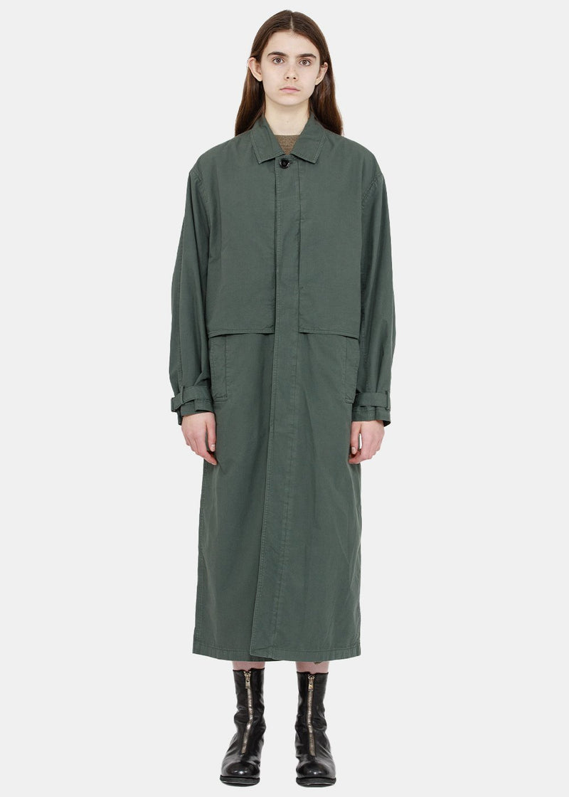 Lemaire Deep Forest Storm Flap Coat - NOBLEMARS