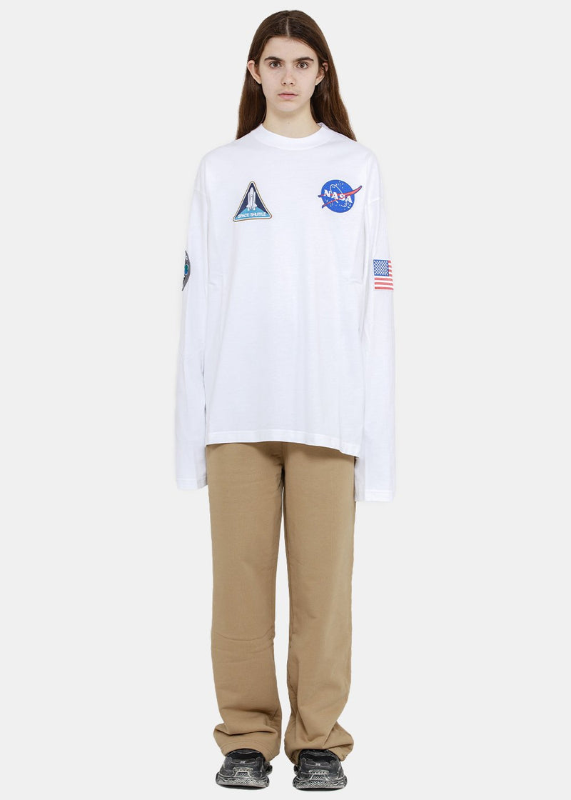 Balenciaga White Space Embroidery Patch T-Shirt - NOBLEMARS