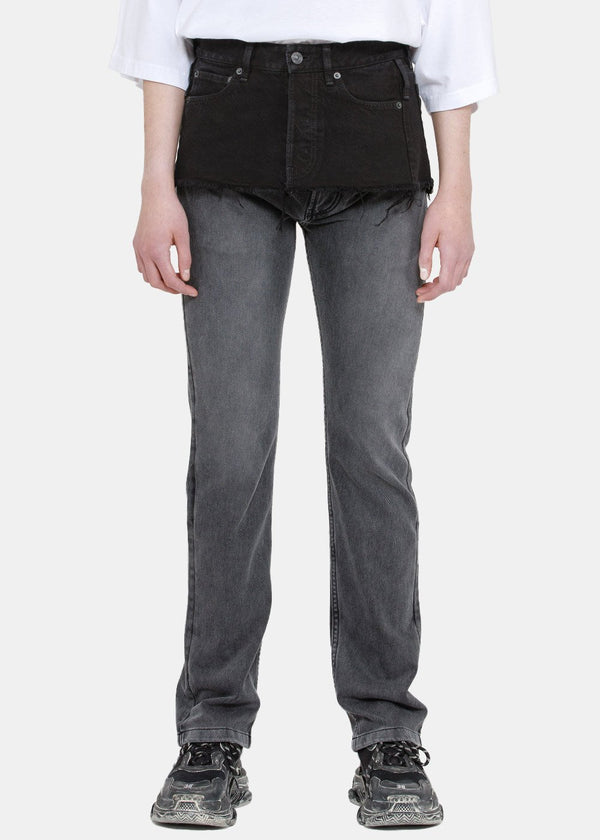 Balenciaga Black Cotton Jeans Belt - NOBLEMARS