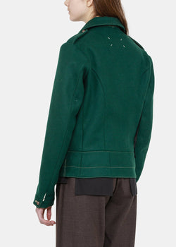 Maison Margiela Bottle Green Wool Patchwork Sport Jacket - NOBLEMARS