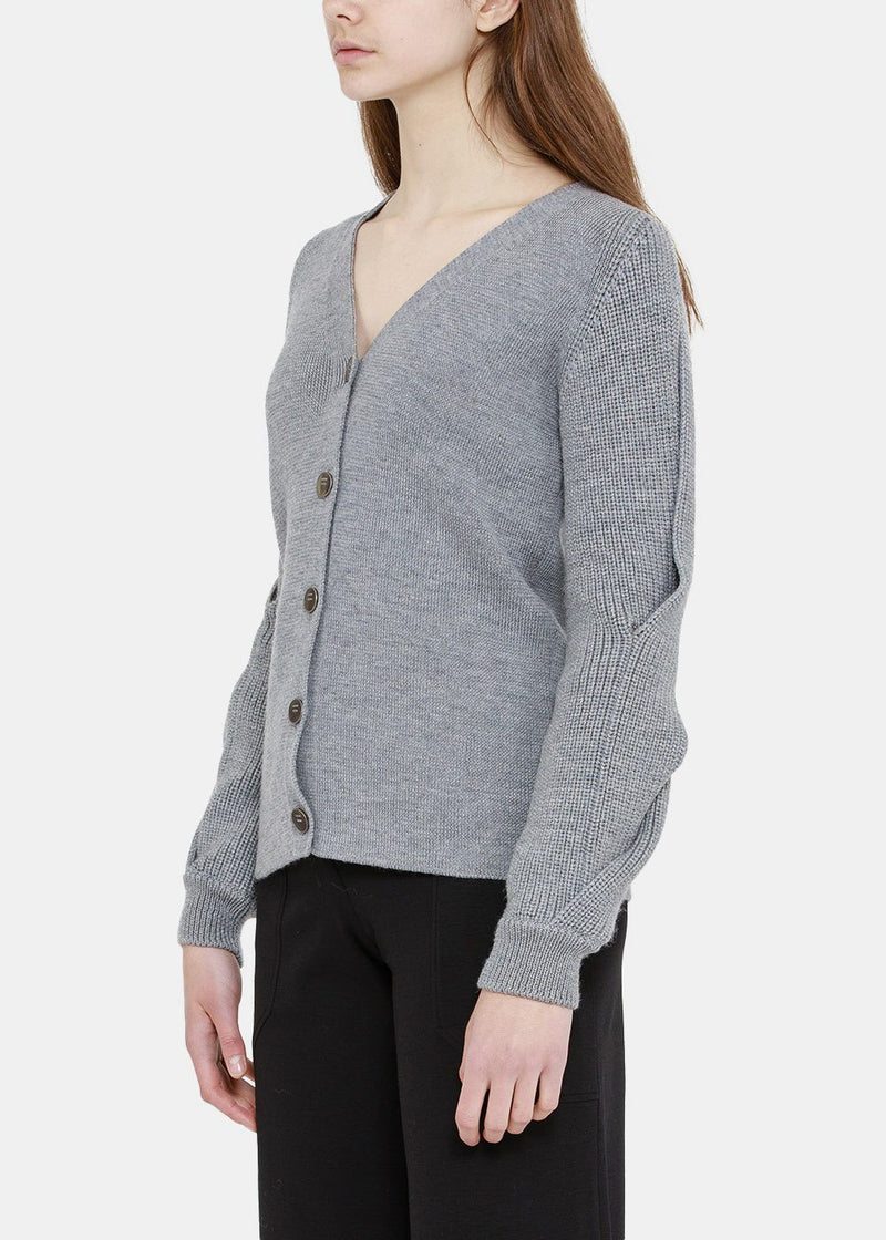 Loewe Grey Braided Sleeve Cardigan - NOBLEMARS