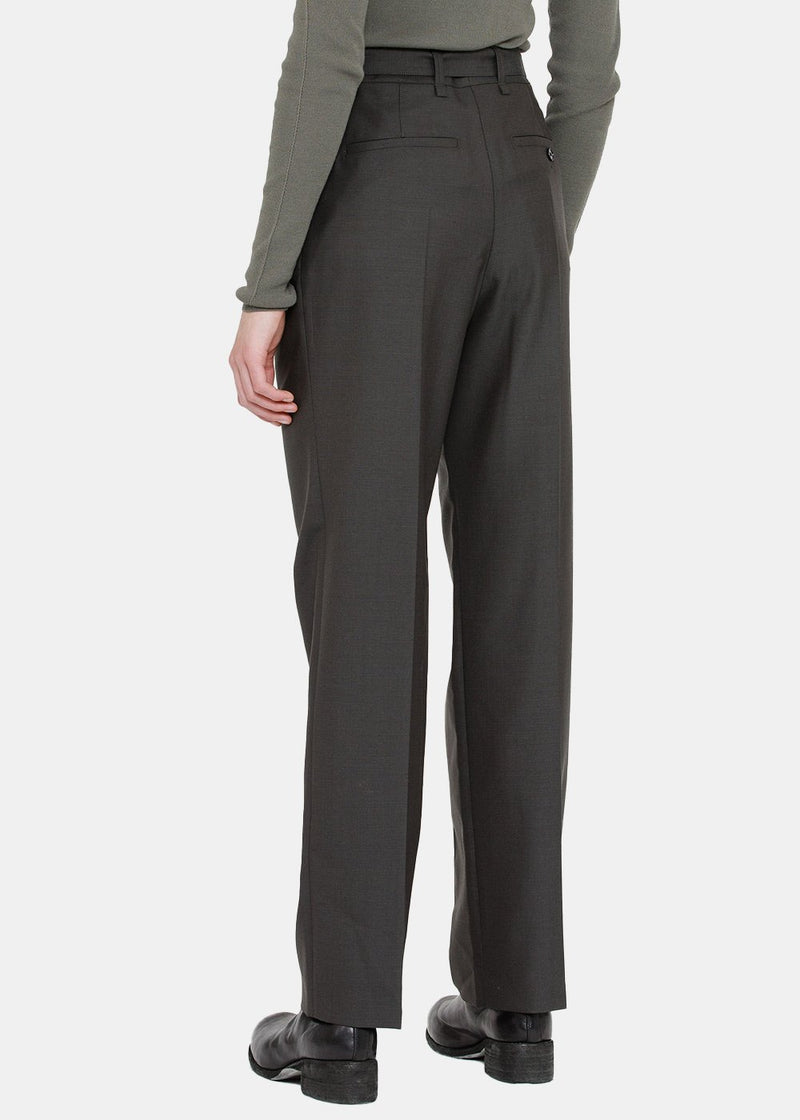 Lemaire Peat Green Pleated Pants - NOBLEMARS
