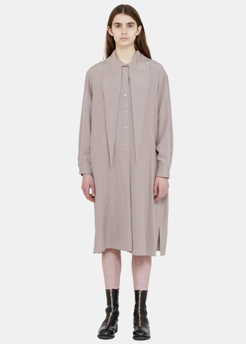 Lemaire Dusty Rose Tie Neck Shirt Dress - NOBLEMARS