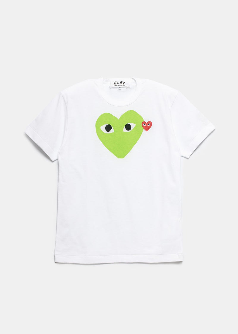 Comme des Garçons Play White & Green Hearts T-Shirt - NOBLEMARS