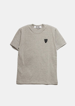 Comme des Garçons Play Grey & Black Double-Heart T-Shirt - NOBLEMARS