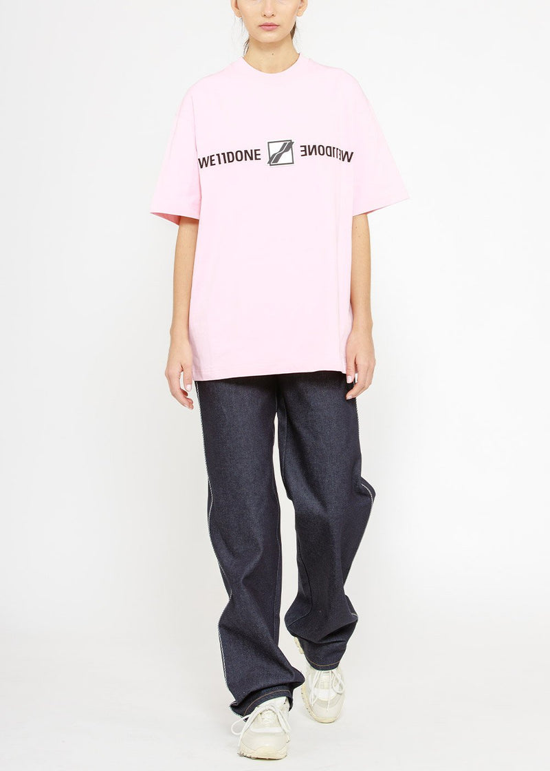 We11done Patched Mirror Logo T-Shirt - NOBLEMARS