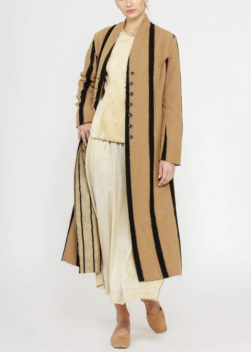 Uma Wang Conchita Striped Wool Coat - NOBLEMARS