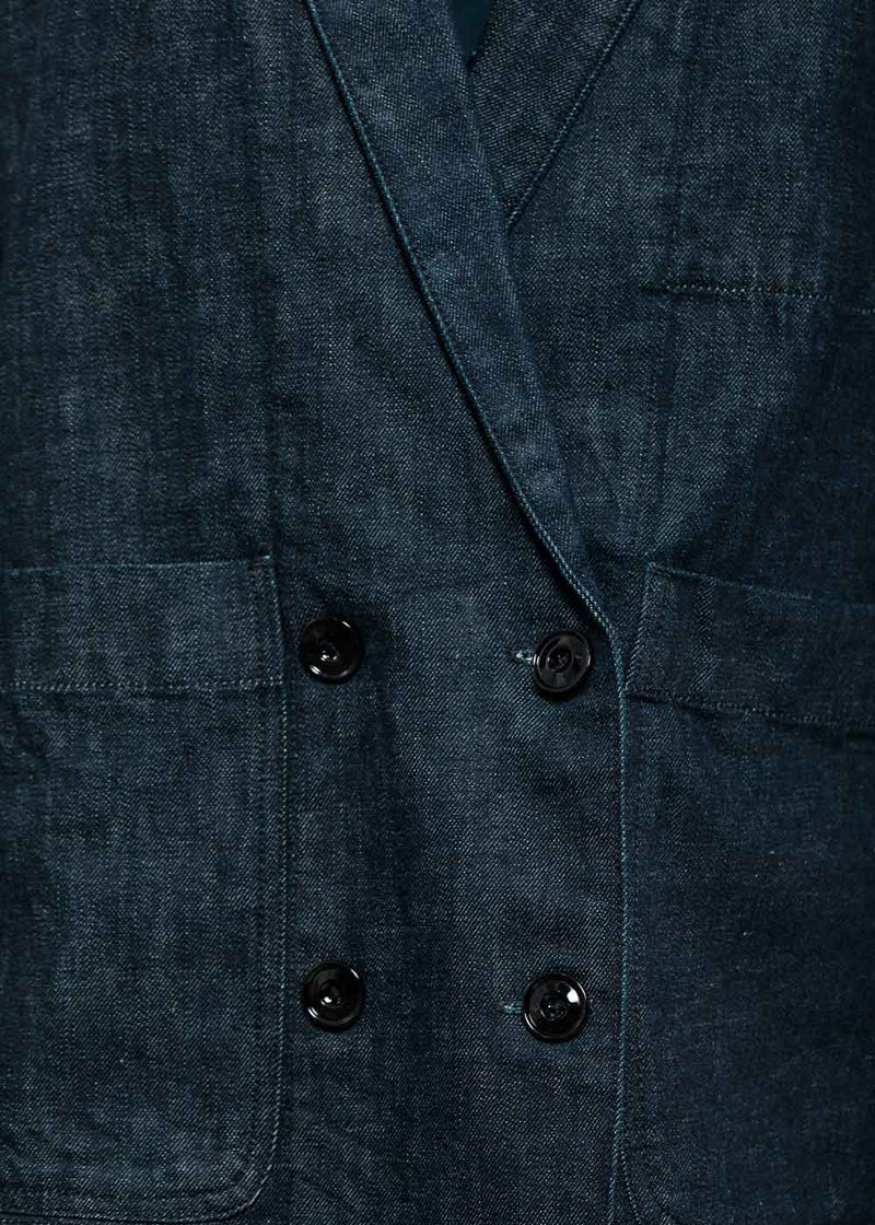Lemaire Cotton Denim Double-Breasted Blazer - NOBLEMARS