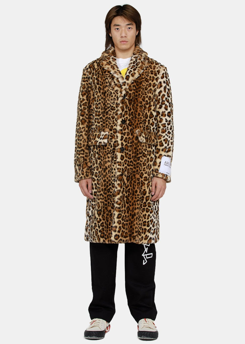 Palm Angels Leopard Faux-Fur Coat - NOBLEMARS