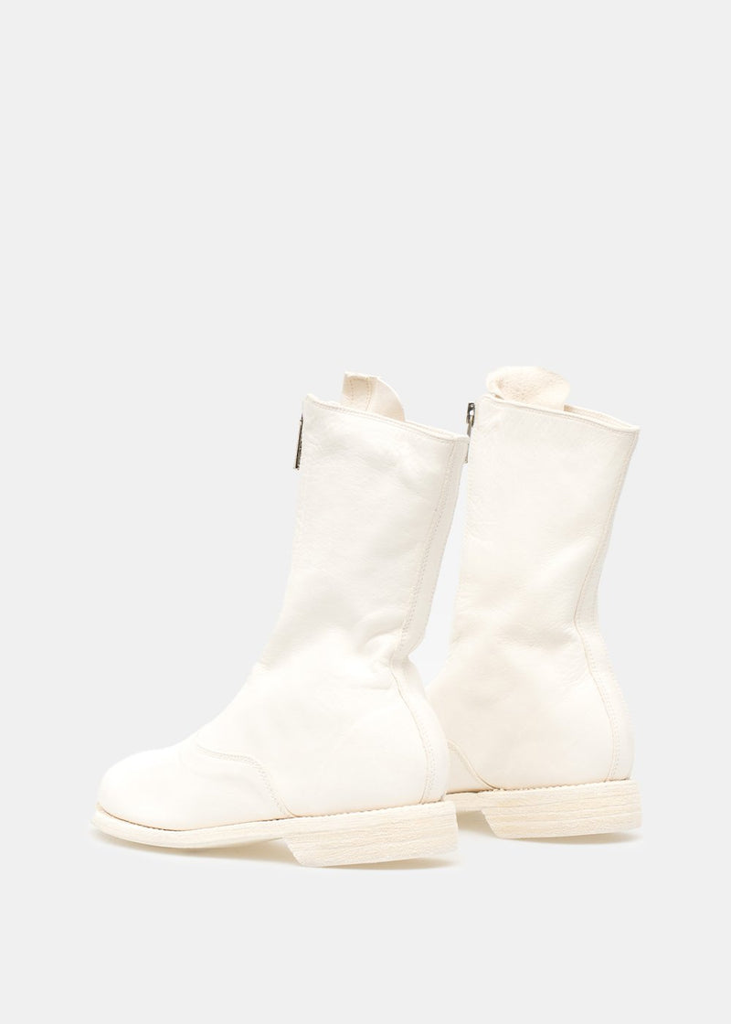 Guidi White 310 Front Zip Army Boots - NOBLEMARS