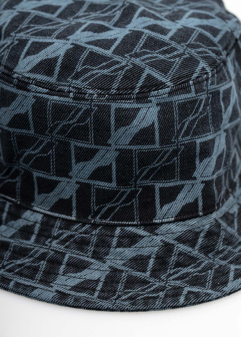 We11done All Over Logo Denim Bucket Hat - NOBLEMARS